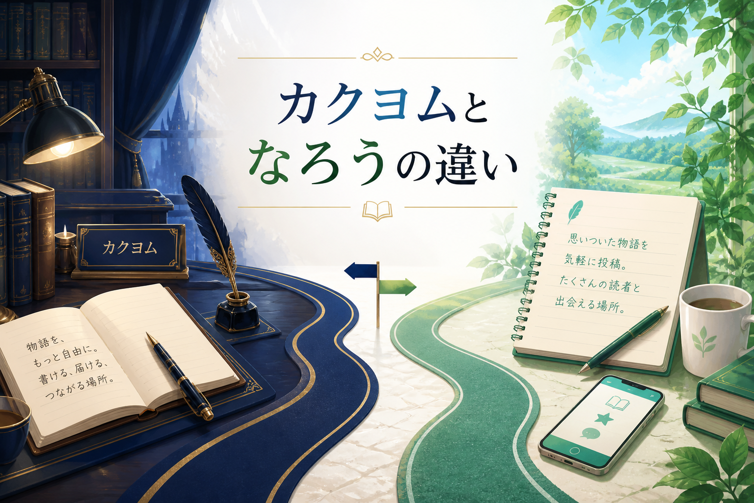 カクヨムとなろうの違いを整理するアイキャッチ